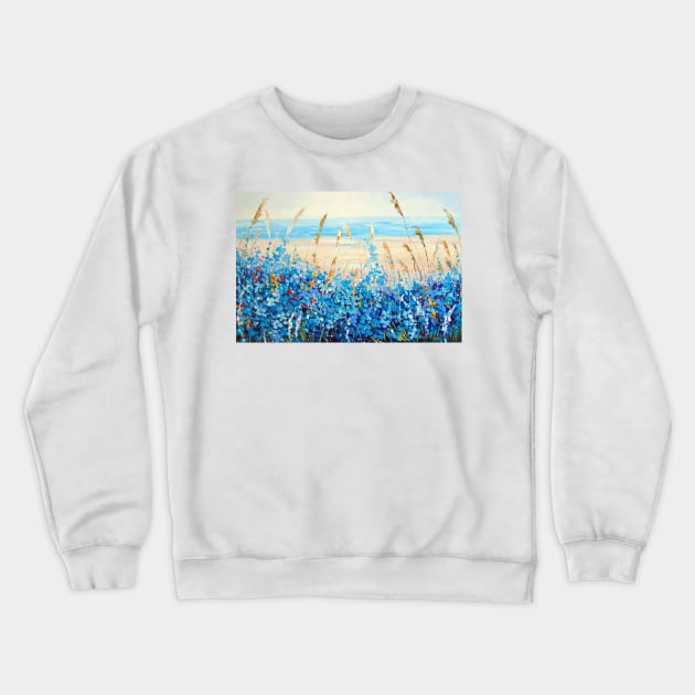 Flowers by the sea Crewneck Sweatshirt by OLHADARCHUKART